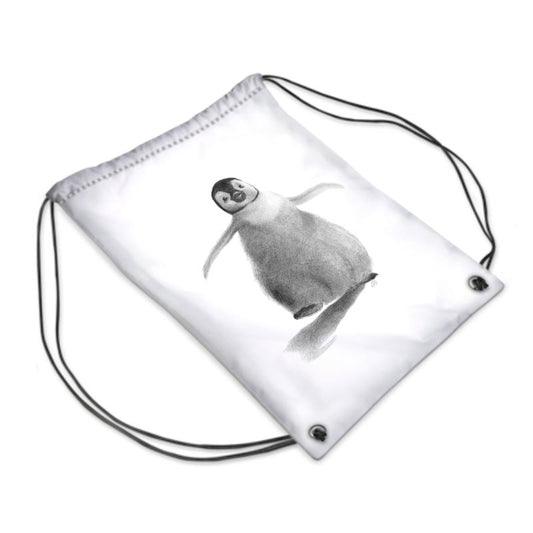 Drawstring PE Bag with baby penguin