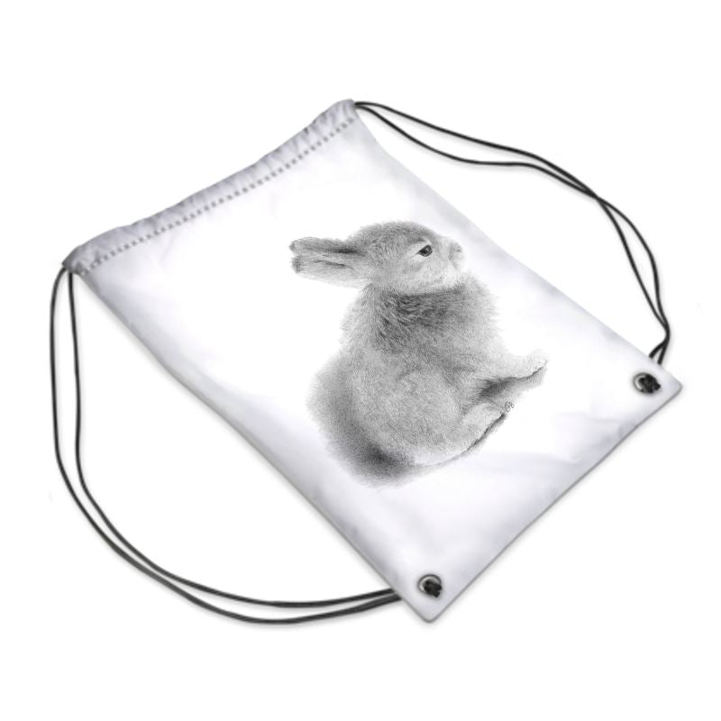 Drawstring PE Bag with a baby Polar hare